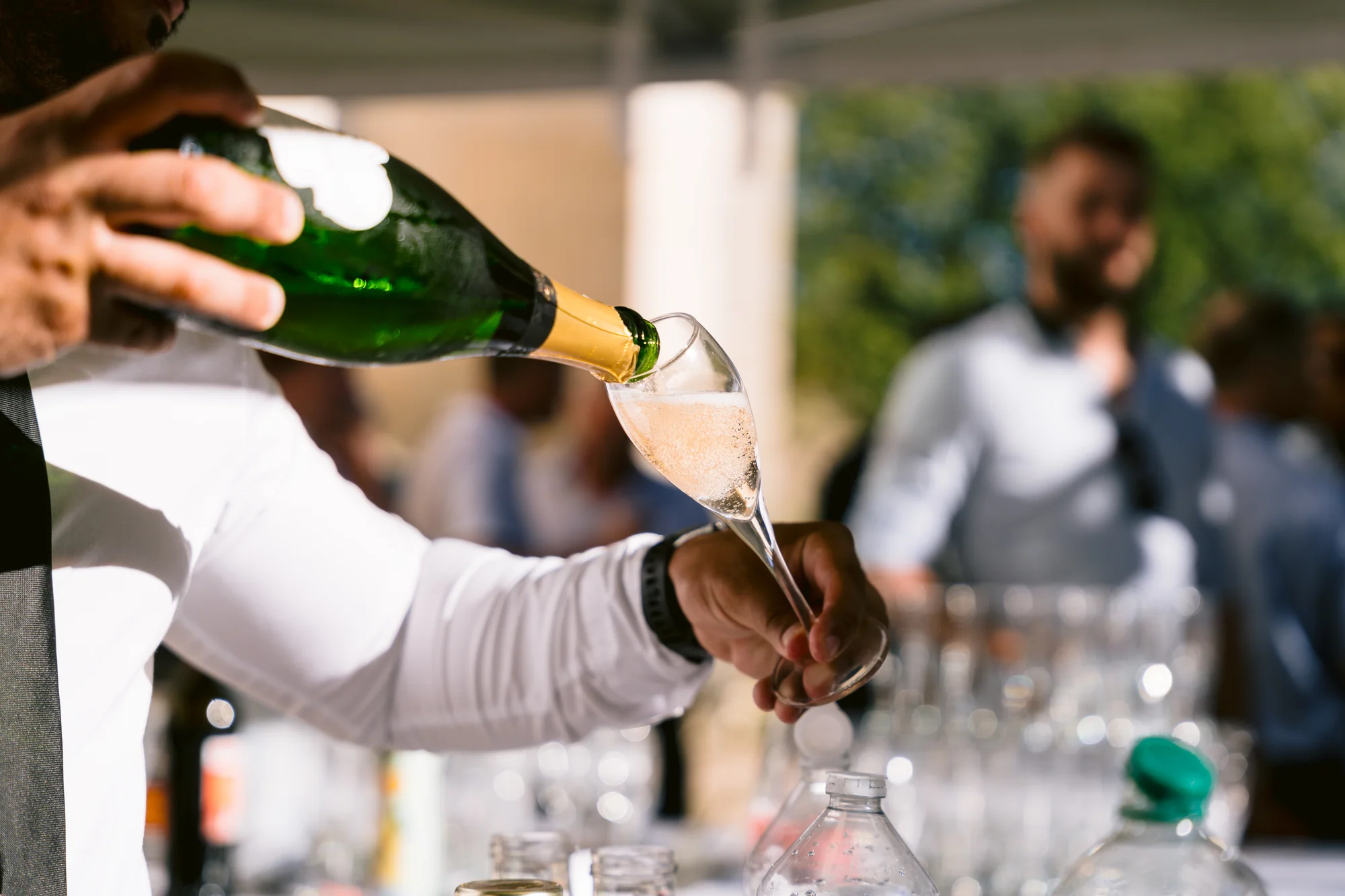 Le champagne servi pendant le cocktail