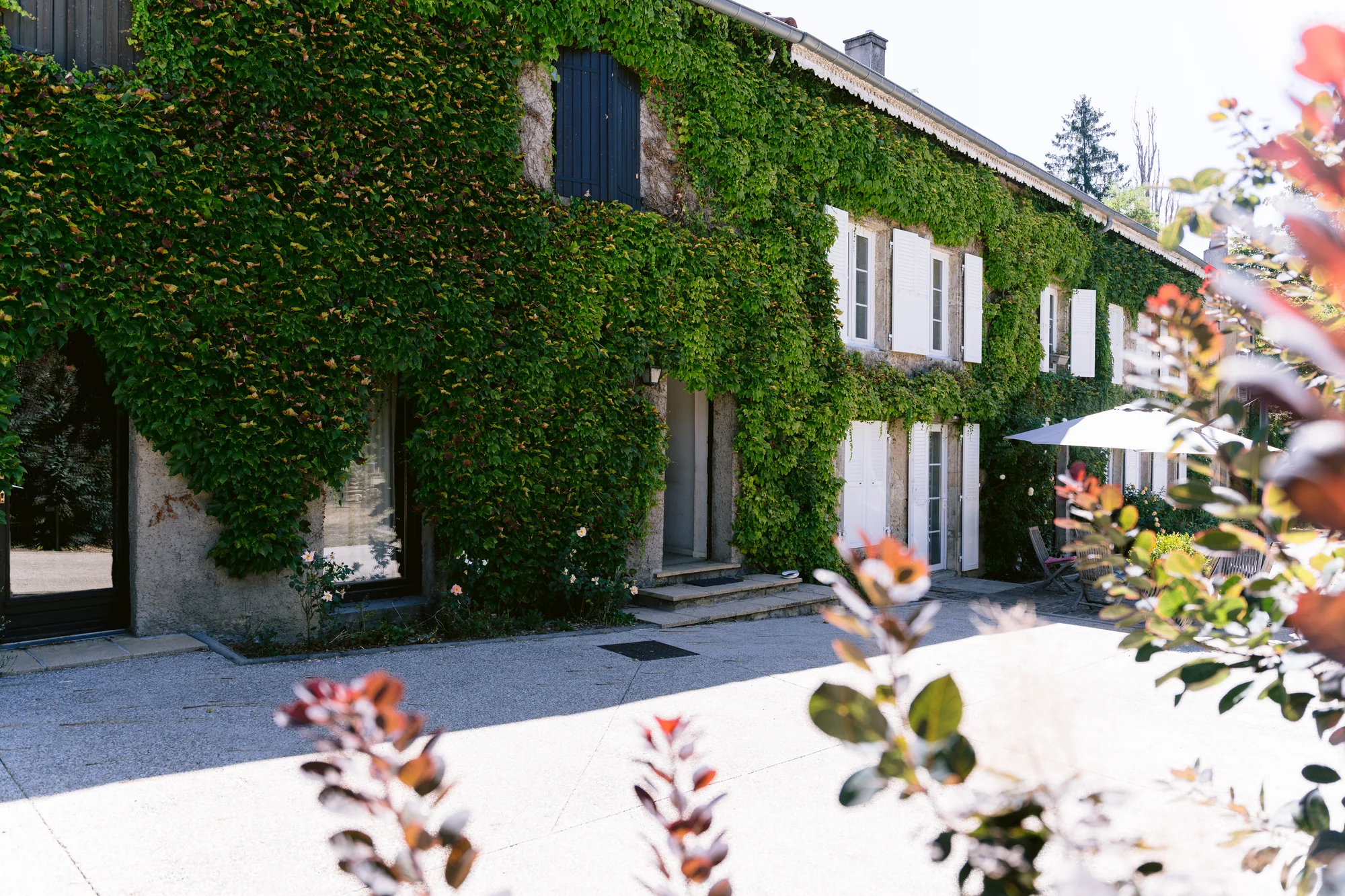La façade végétalisée du lieu des préparatifs